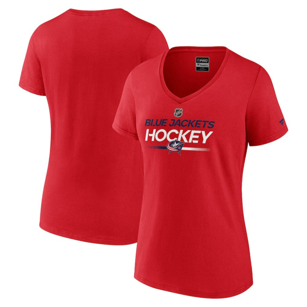 Columbus Blue Jackets Fanatics Women's Authentic Pro Primary V-Neck T-Shirt - Red | Fanatics near me