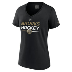 Boston Bruins Fanatics Women's Authentic Pro V-Neck T-Shirt - Black | Fanatics on sale