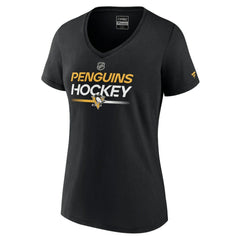Pittsburgh Penguins Fanatics Women's Authentic Pro V-Neck T-Shirt - Black | Fanatics online