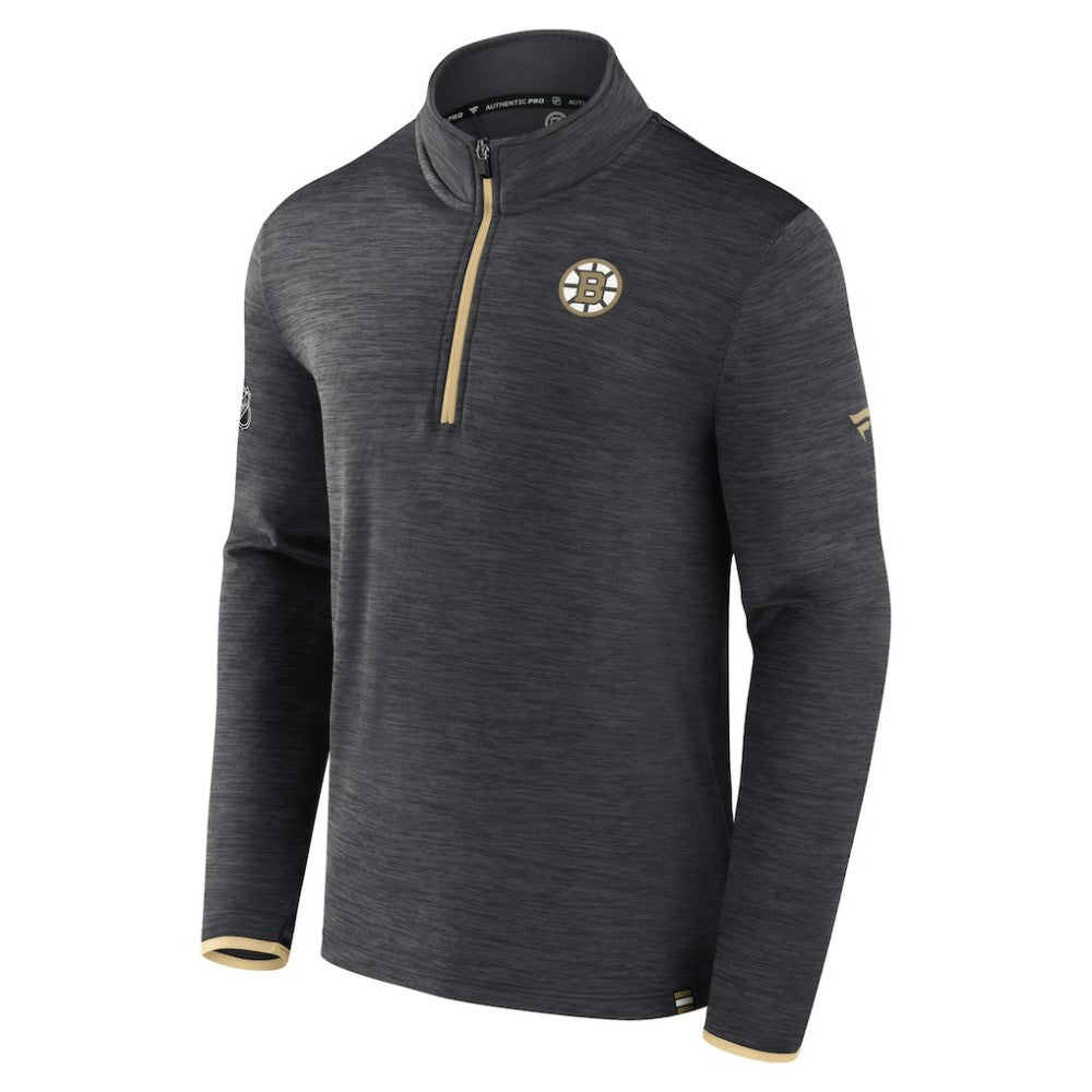 Boston Bruins Fanatics Authentic Pro Quarter-Zip Pullover Top - Heather Charcoal | Fanatics discount