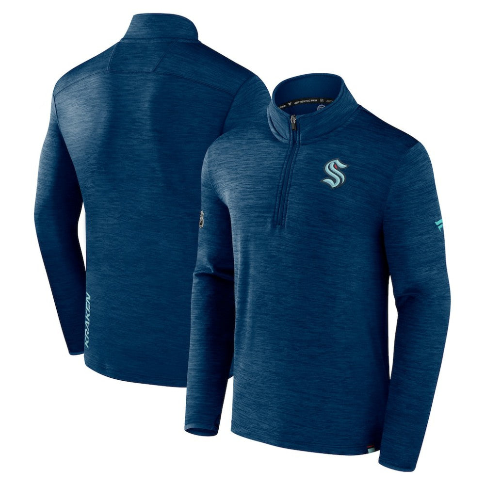 Seattle Kraken Fanatics Authentic Pro Quarter-Zip Pullover Top - Deep Sea Blue | Fanatics discount