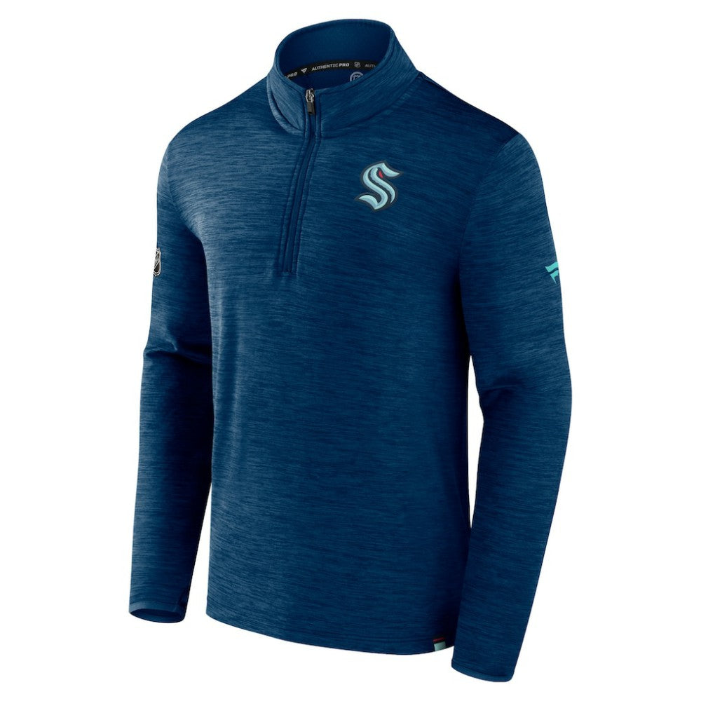 Seattle Kraken Fanatics Authentic Pro Quarter-Zip Pullover Top - Deep Sea Blue | Fanatics discount