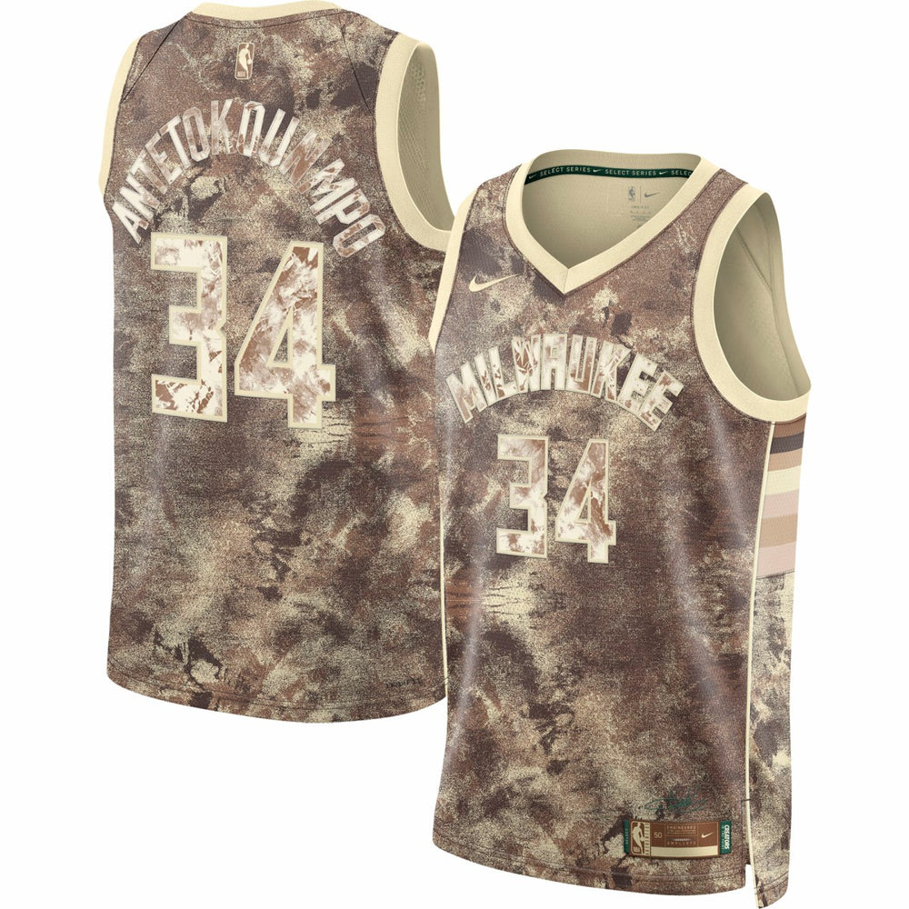 Nike Giannis Antetokounmpo Milwaukee Bucks Unisex Select Series Swingman Jersey Brown
