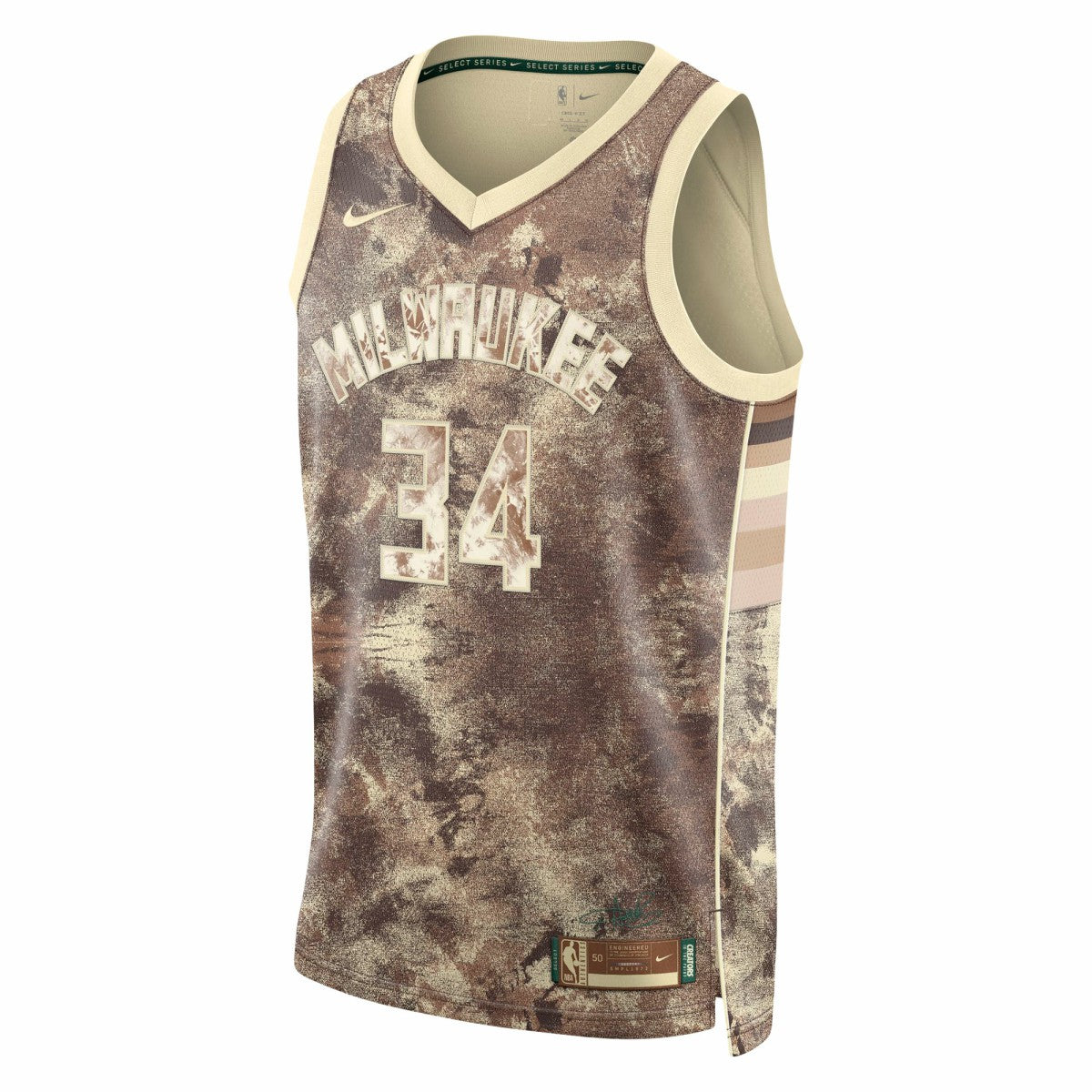 Nike Giannis Antetokounmpo Milwaukee Bucks Unisex Select Series Swingman Jersey Brown