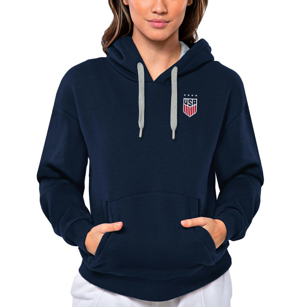 USWNT Antigua Women's Victory Pullover Hoodie Navy