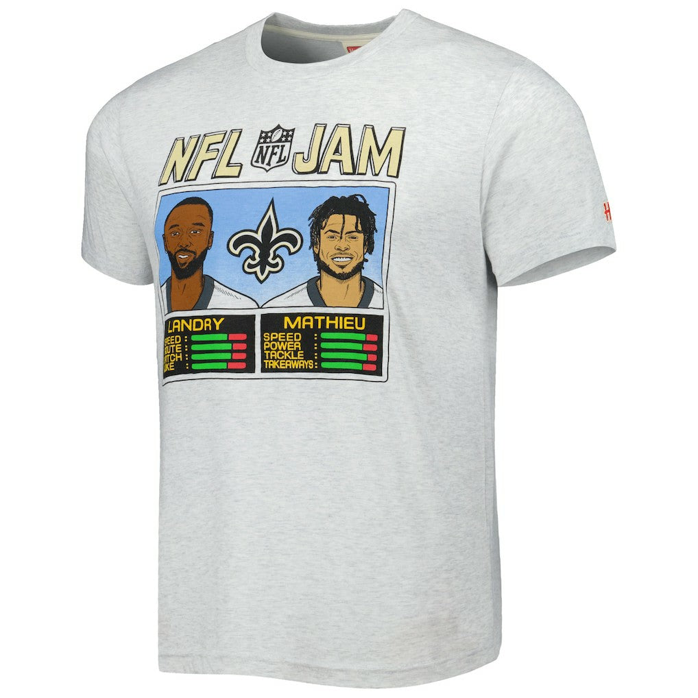 Jarvis Landry & Tyrann Mathieu New Orleans Saints Homage Unisex NFL Jam Tri-Blend T-Shirt - Heather Gray - NFL