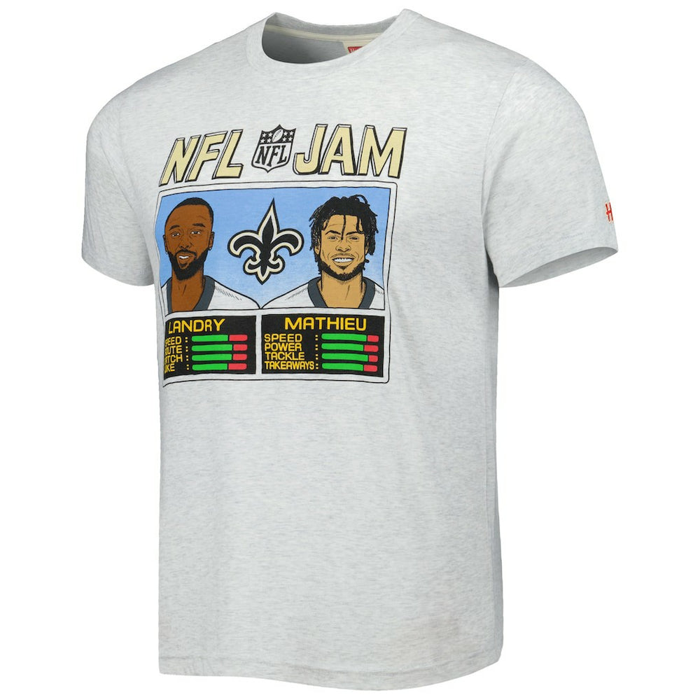 Jarvis Landry & Tyrann Mathieu New Orleans Saints Homage Unisex NFL Jam Tri-Blend T-Shirt - Heather Gray - NFL