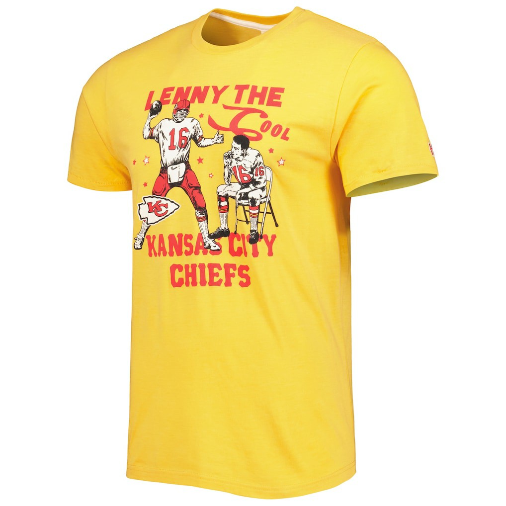 Len Dawson Kansas City Chiefs Homage Unisex Caricature Retired Player Tri-Blend T-Shirt - Gold - NFL