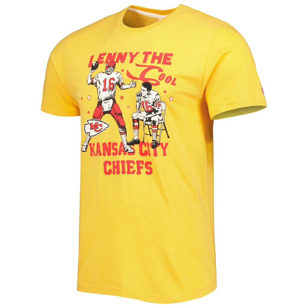 Len Dawson Kansas City Chiefs Homage Unisex Caricature Retired Player Tri-Blend T-Shirt - Gold - NFL