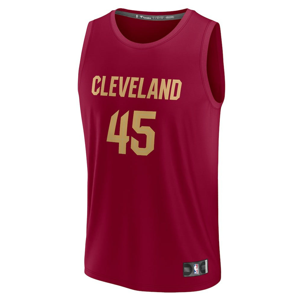 Fanatics Donovan Mitchell Cleveland Cavaliers Fast Break Replica Jersey Icon Editi- Wine