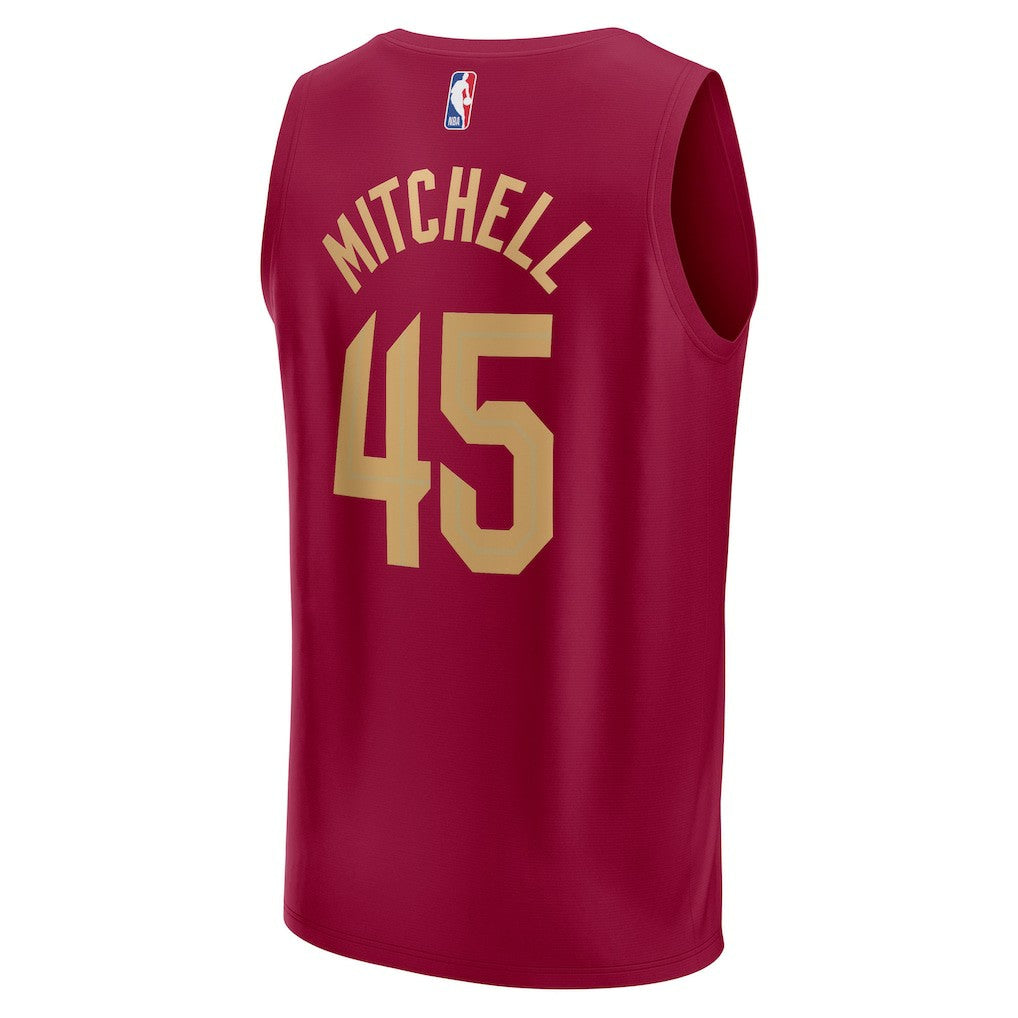 Fanatics Donovan Mitchell Cleveland Cavaliers Fast Break Replica Jersey Icon Editi- Wine