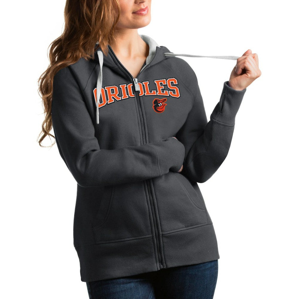Baltimore Orioles Antigua Women's Team Logo Victory Full-Zip Hoodie for sale