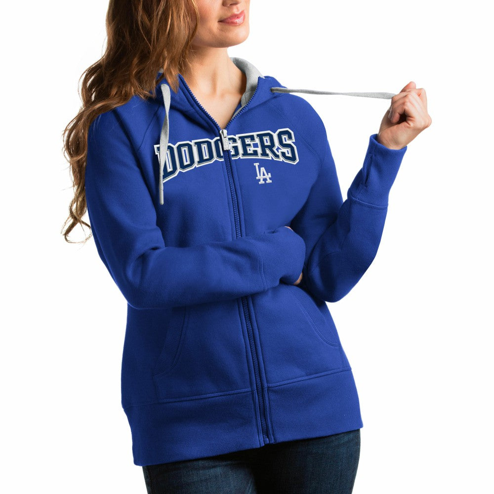Los Angeles Dodgers Antigua Women's Team Logo Victory Full-Zip Hoodie Outlet