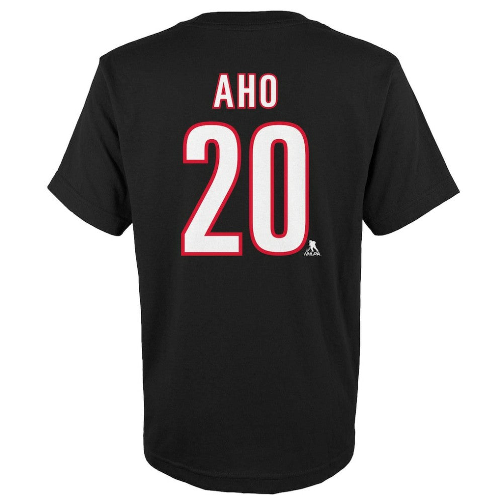 Sebastian Aho Carolina Hurricanes Youth Player Name & Number T-Shirt - Black | NHL on sale
