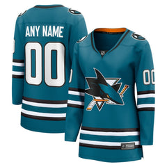 San Jose Sharks Fanatics Women's Home Breakaway Custom Jersey - Teal | Fanatics online