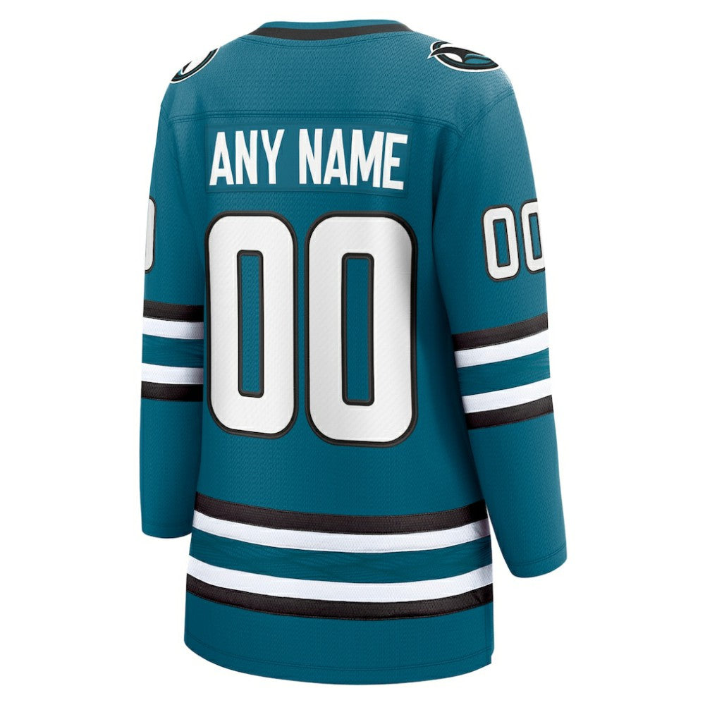 San Jose Sharks Fanatics Women's Home Breakaway Custom Jersey - Teal | Fanatics online
