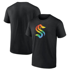 Seattle Kraken Pride Logo T-Shirt - Black | NHL Clearance