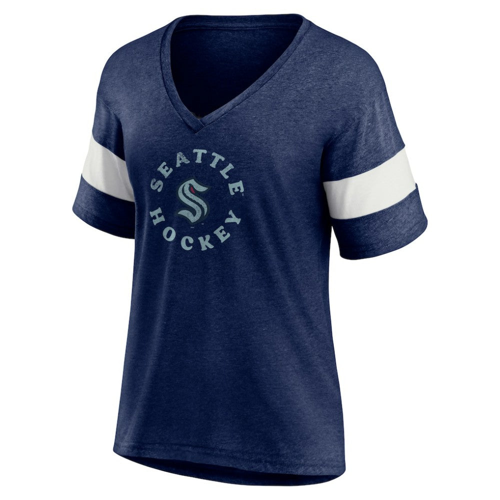 Seattle Kraken Fanatics Women's Special Edition 2.0 Ring The Alarm V-Neck T-Shirt - Heather Navy | Fanatics online