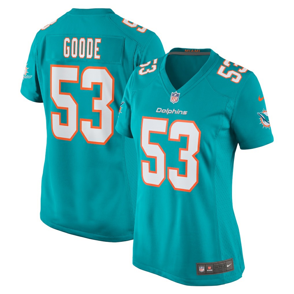 Cameron Goode Miami Dolphins Women's Game Player Jersey - Aqua - Nike