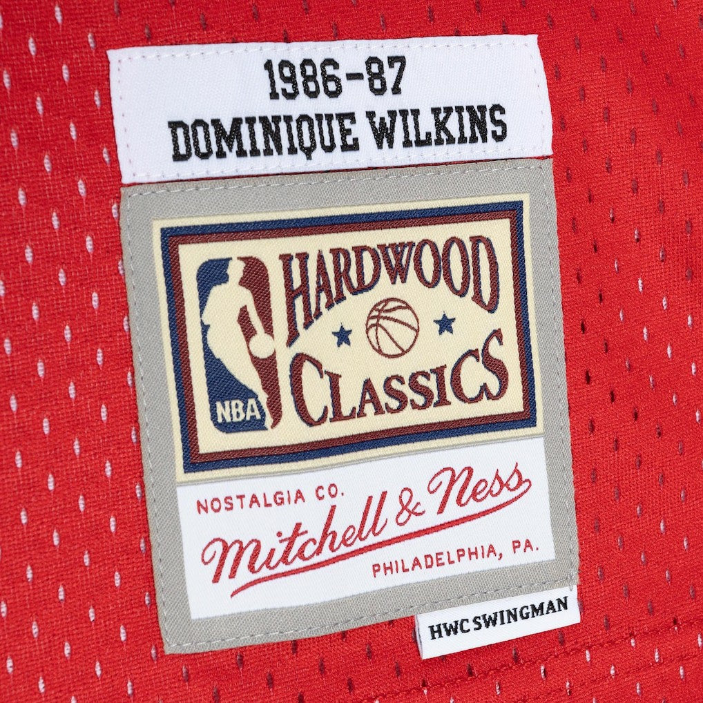 Mitchell & Ness Dominique Wilkins Atlanta Hawks Hardwood Classics 1986/87 Split Swingman Jersey Yellow/Red