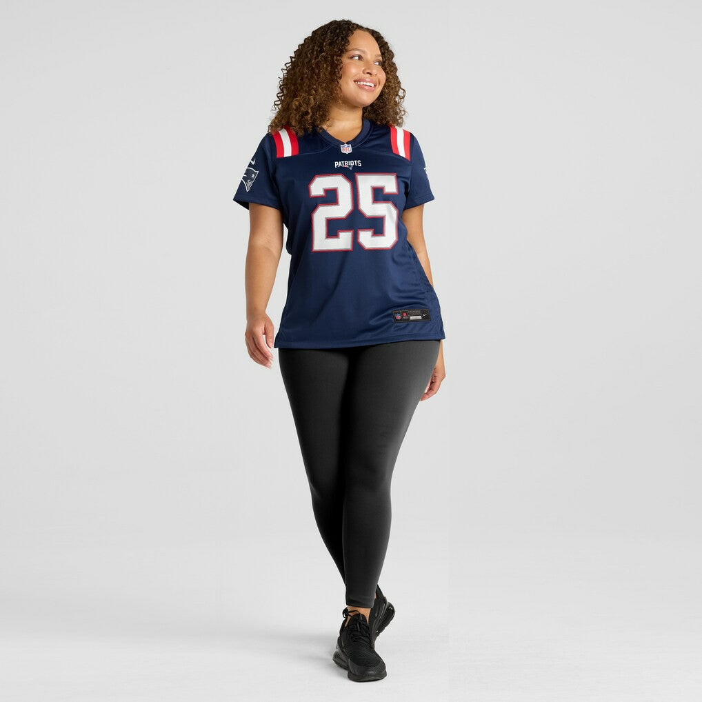 Marcus Jones New England Patriots Women's Game Jersey - Navy - Nike