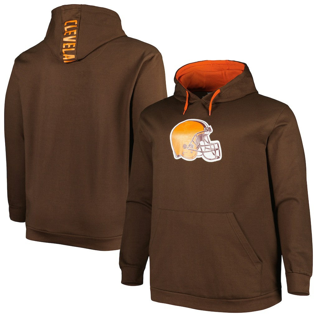 Cleveland Browns Big & Tall Logo Pullover Hoodie - Brown - NFL