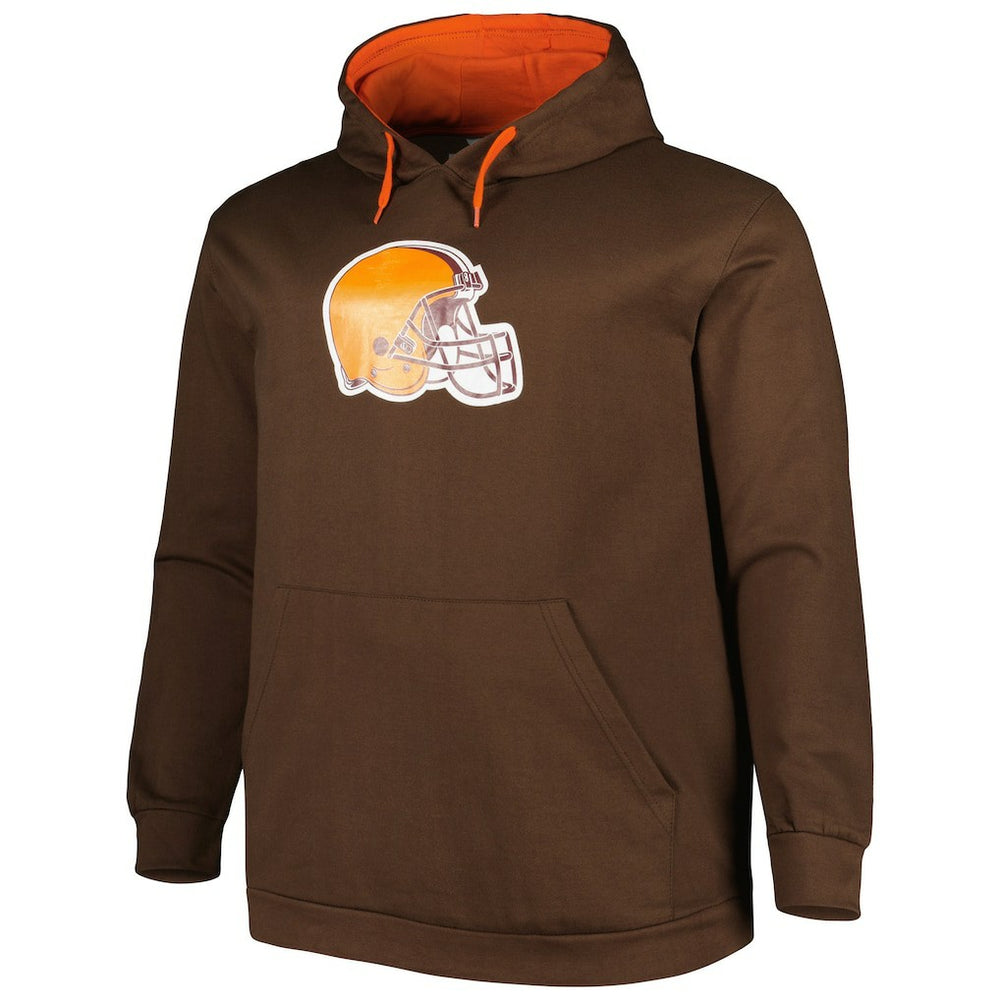 Cleveland Browns Big & Tall Logo Pullover Hoodie - Brown - NFL
