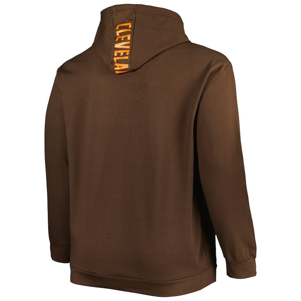 Cleveland Browns Big & Tall Logo Pullover Hoodie - Brown - NFL