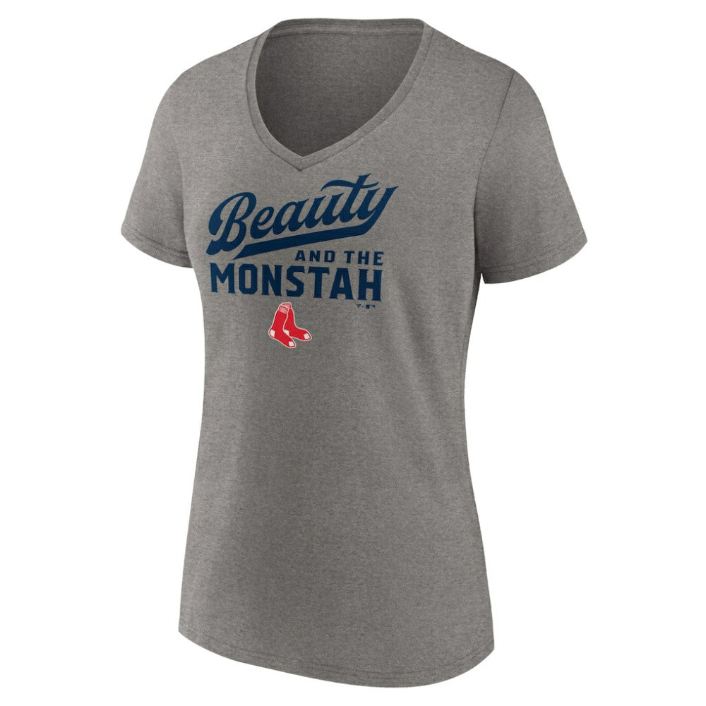 Boston Red Sox Women's Beauty And The Monstah V-Neck T-Shirt Sale