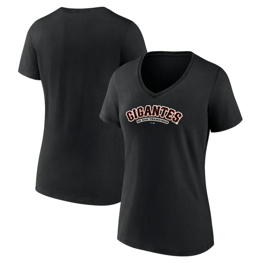 San Francisco Giants Women's Spanish Logo V-Neck T-Shirt Discount