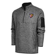 Baltimore Ravens Antigua Throwback Fortune Quarter-Zip Pullover Jacket - Heather Black - NFL