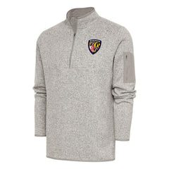 Baltimore Ravens Antigua Throwback Fortune Quarter-Zip Pullover Jacket - Oatmeal - NFL