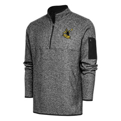 Pittsburgh Steelers Antigua Throwback Fortune Quarter-Zip Pullover Jacket - Heather Black - NFL