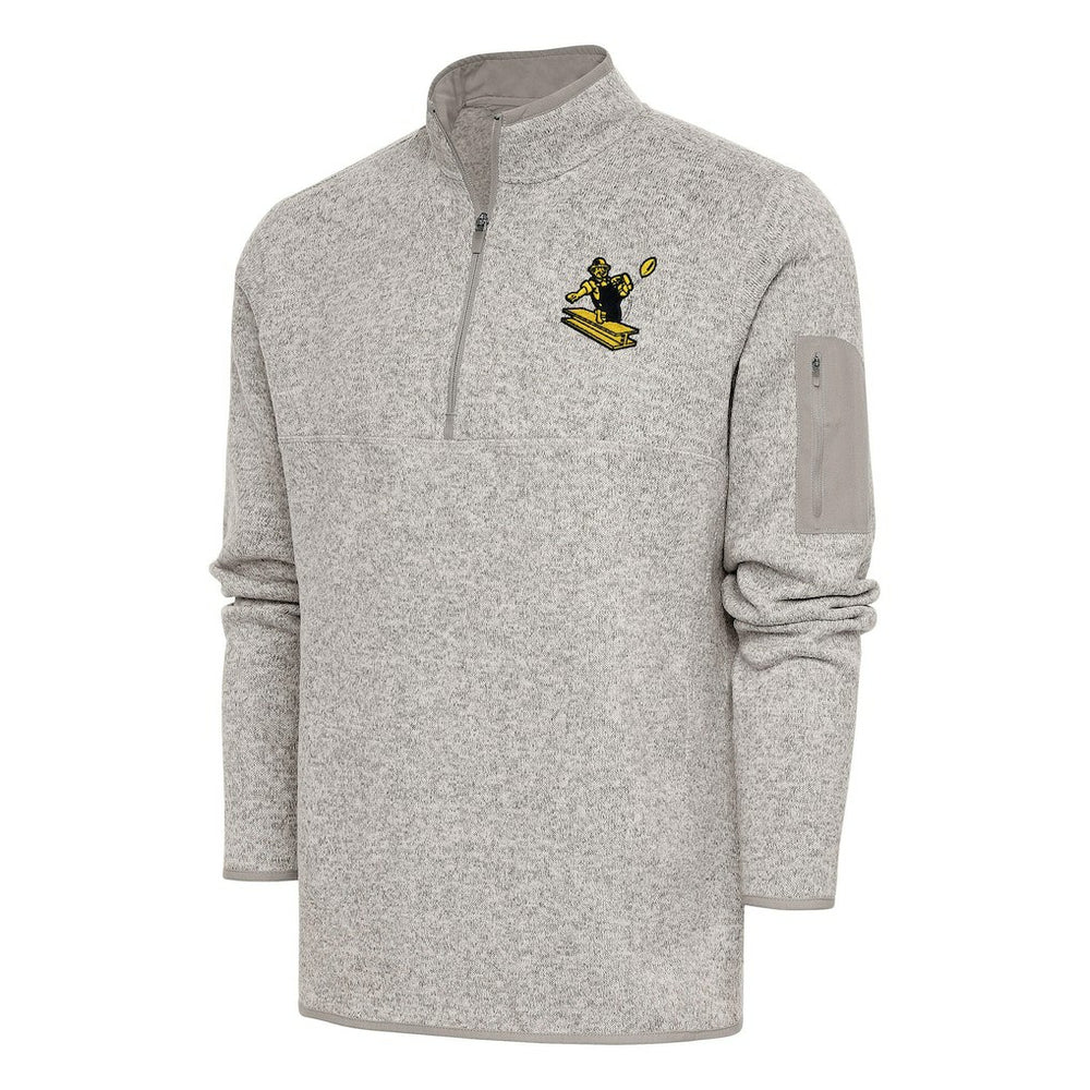 Pittsburgh Steelers Antigua Throwback Fortune Quarter-Zip Pullover Jacket - Oatmeal - NFL