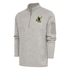 Pittsburgh Steelers Antigua Throwback Fortune Quarter-Zip Pullover Jacket - Oatmeal - NFL