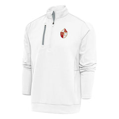 San Francisco 49ers Antigua Team Logo Throwback Generation Quarter-Zip Pullover Top - White - NFL