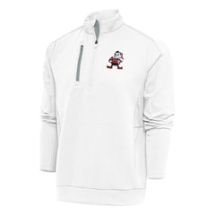 Cleveland Browns Antigua Team Logo Throwback Generation Quarter-Zip Pullover Top - White - NFL