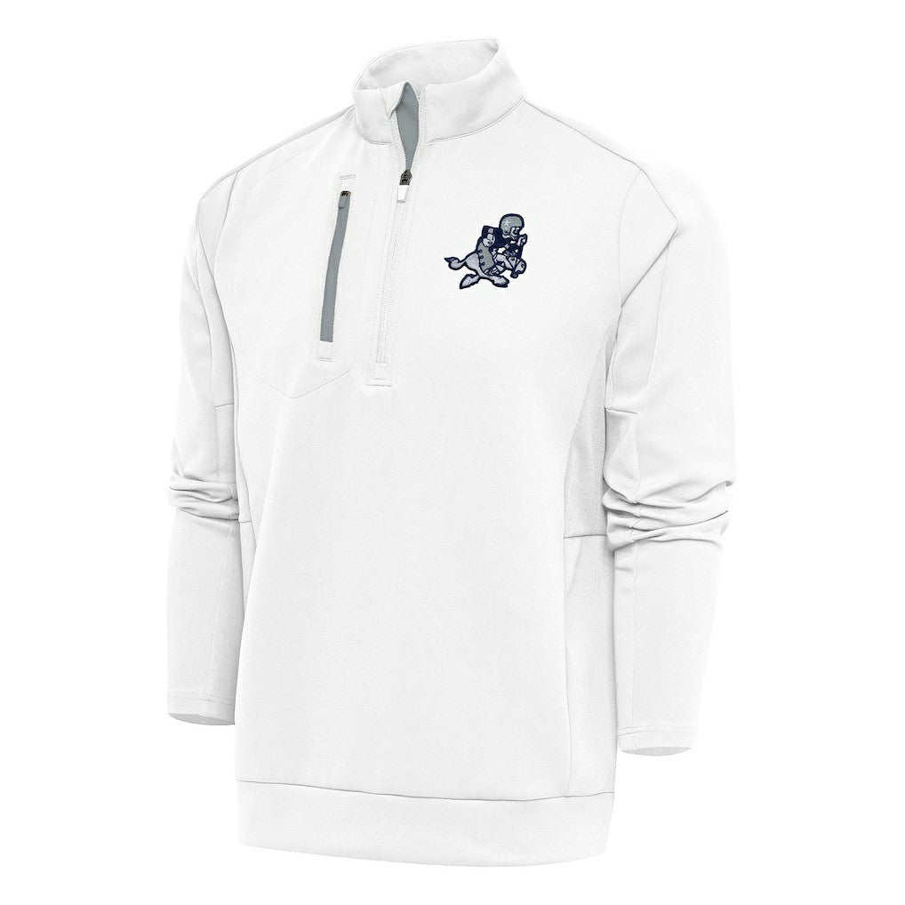 Dallas Cowboys Antigua Team Logo Throwback Generation Quarter-Zip Pullover Top - White - NFL