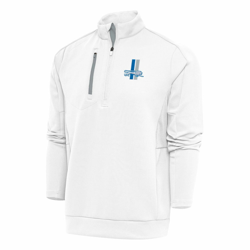Detroit Lions Antigua Team Logo Throwback Generation Quarter-Zip Pullover Top - White - NFL