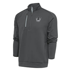 Las Vegas Raiders Antigua Team Logo Throwback Generation Quarter-Zip Pullover Top - Charcoal - NFL
