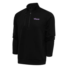 Minnesota Vikings Antigua Team Logo Throwback Generation Quarter-Zip Pullover Top - Black - NFL