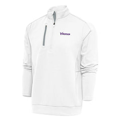 Minnesota Vikings Antigua Team Logo Throwback Generation Quarter-Zip Pullover Top - White - NFL