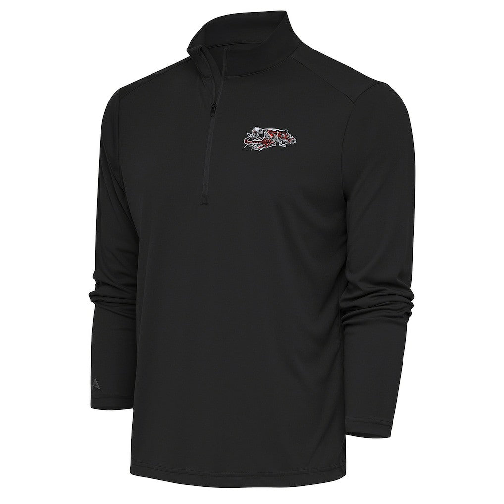 Cincinnati Bengals Antigua Team Logo Throwback Tribute Quarter-Zip Pullover Top - Charcoal - NFL