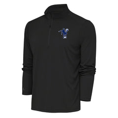 Indianapolis Colts Antigua Team Logo Throwback Tribute Quarter-Zip Pullover Top - Charcoal - NFL