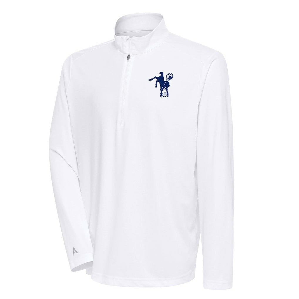 Indianapolis Colts Antigua Team Logo Throwback Tribute Quarter-Zip Pullover Top - White - NFL