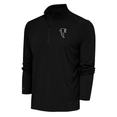 Atlanta Falcons Antigua Team Logo Throwback Tribute Quarter-Zip Pullover Top - Black - NFL