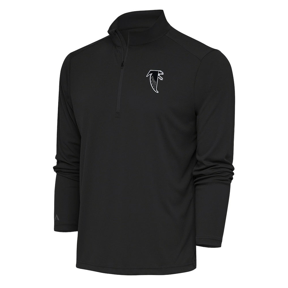 Atlanta Falcons Antigua Team Logo Throwback Tribute Quarter-Zip Pullover Top - Charcoal - NFL