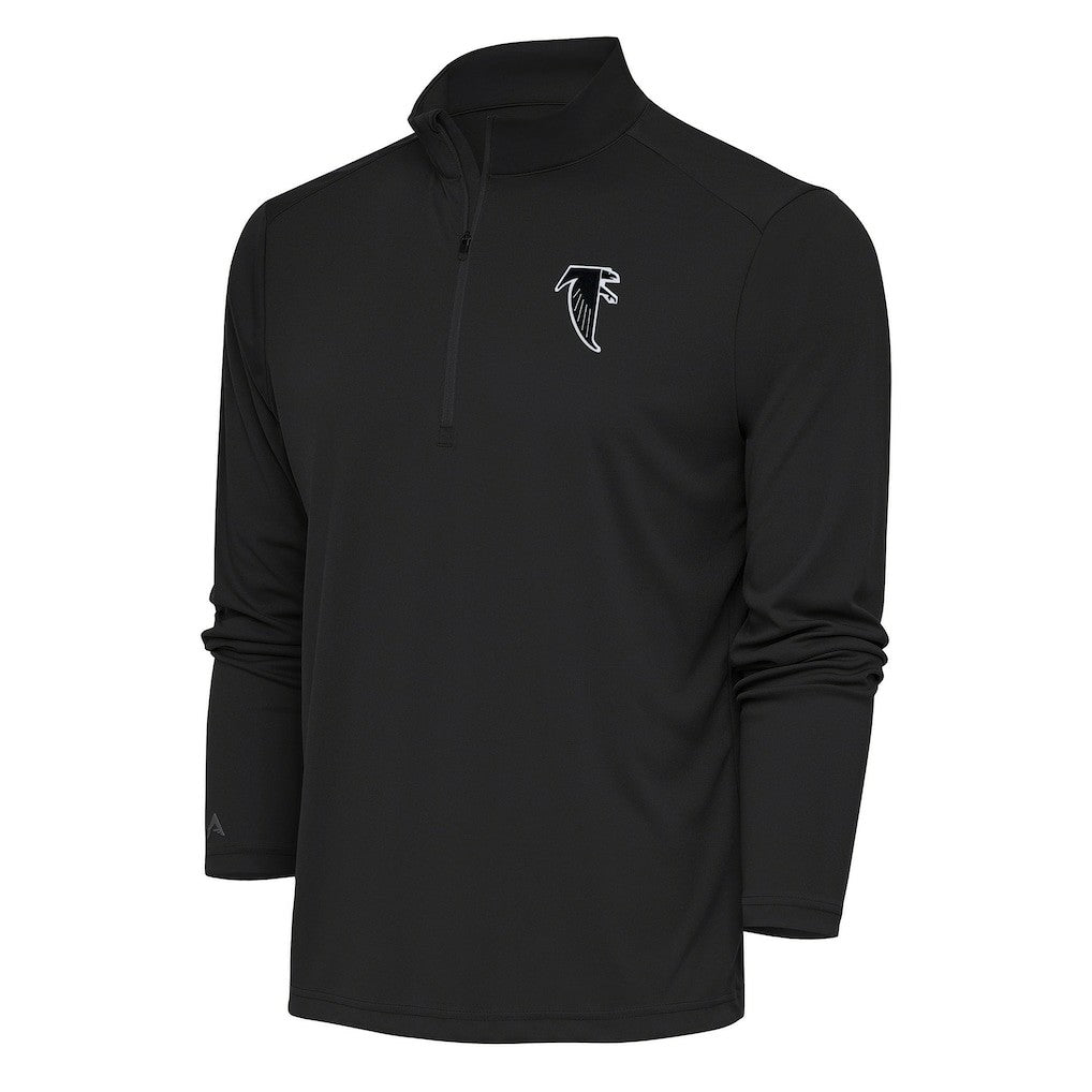 Atlanta Falcons Antigua Team Logo Throwback Tribute Quarter-Zip Pullover Top - Charcoal - NFL