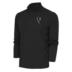 Atlanta Falcons Antigua Team Logo Throwback Tribute Quarter-Zip Pullover Top - Charcoal - NFL