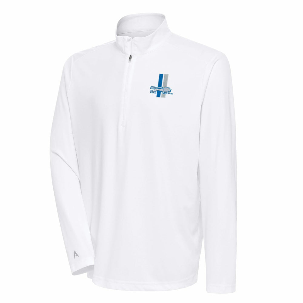 Detroit Lions Antigua Team Logo Throwback Tribute Quarter-Zip Pullover Top - White - NFL